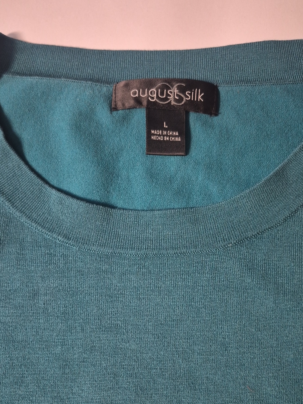 august silk Men's Teal Green Crewneck Sweater